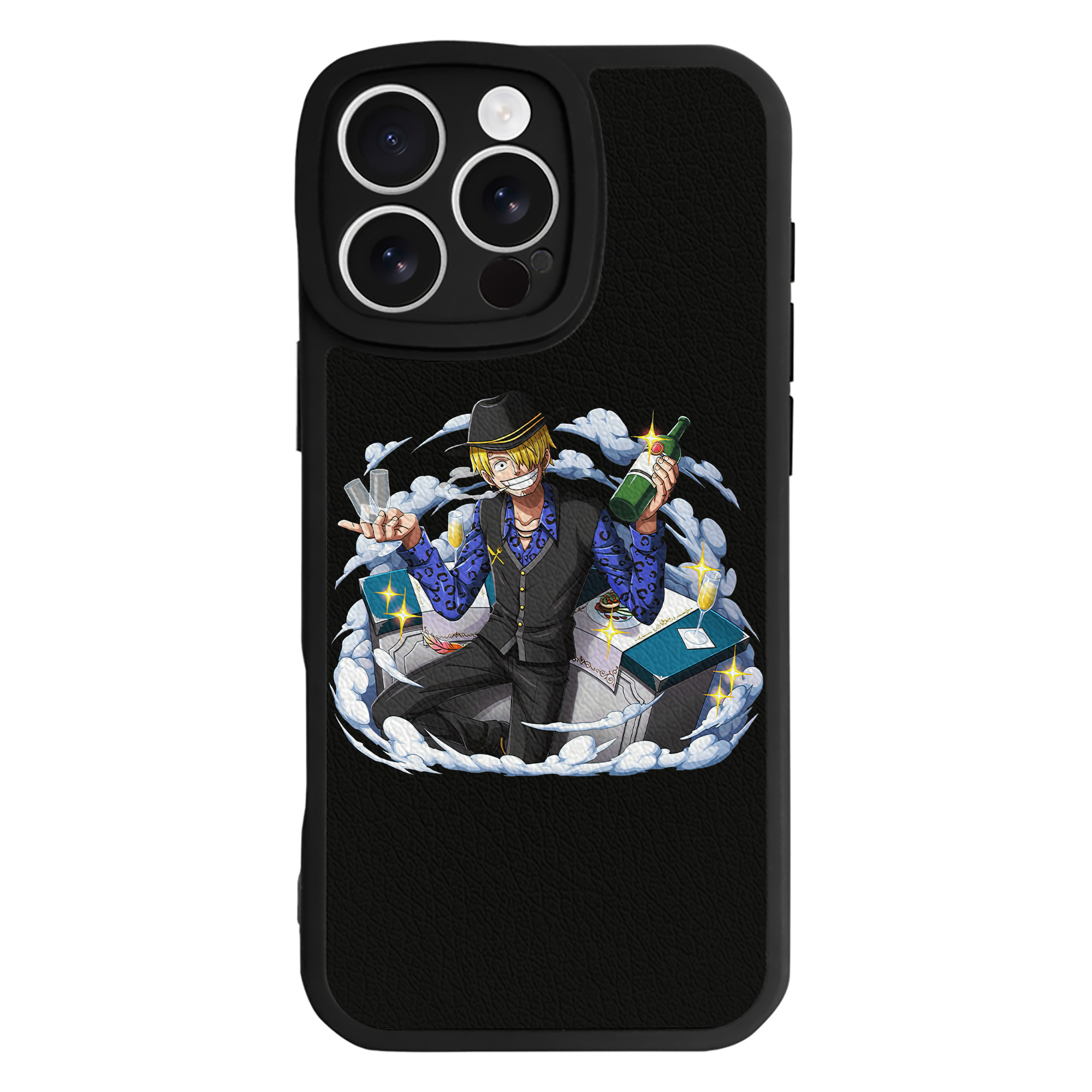 （画像用） ワンピース サンジ ONE PIECE Sanji 【iPhone 16シリーズ対応】シリコンスマホケース（レザー調） 材質：シリコン